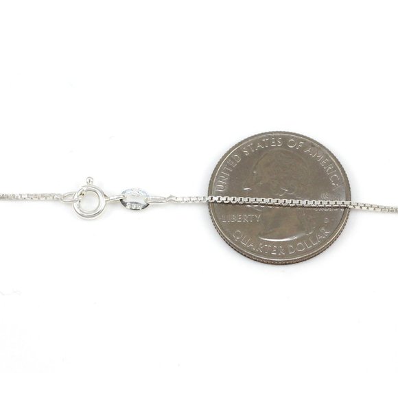 New Without Tags SS Italy 1mm Box Chain Necklace - Picture 4 of 4